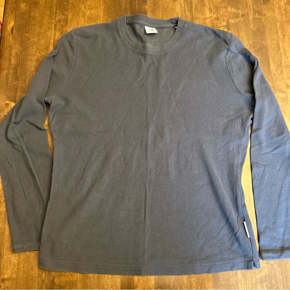 NN07 No Nationality Shirt Mens Small Gray Clive 3323 Waffle Thermal Long‎ Sleeve